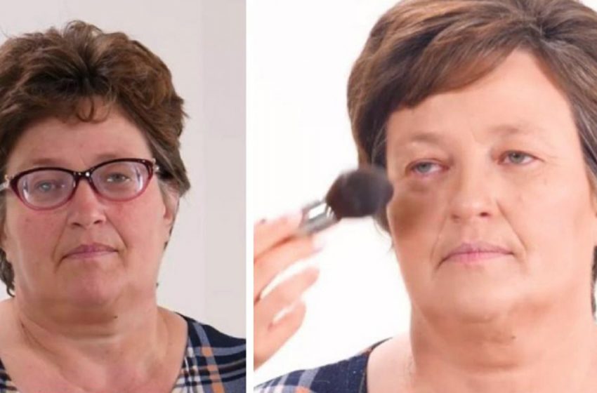  Makeup and hair do wonders: stylists turned a tired grandmother into an elegant lady