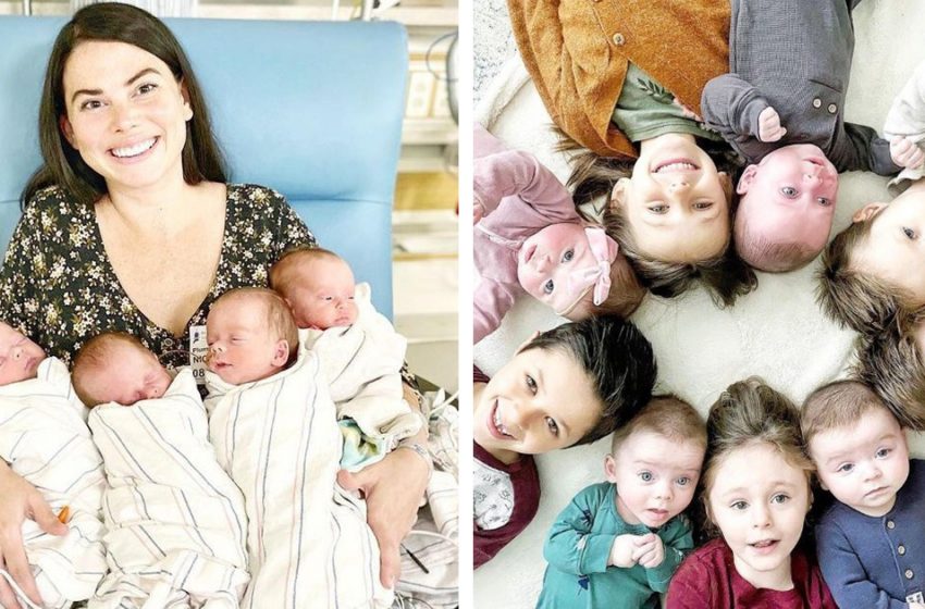  The family adopted four children and then found out they were having quadruplets