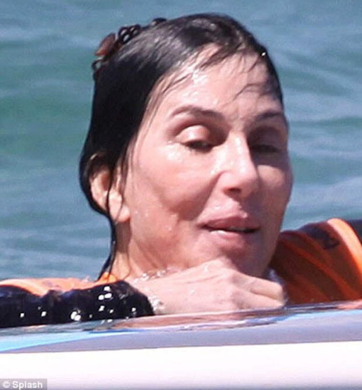 Cher swimming in the sea during her leisure time