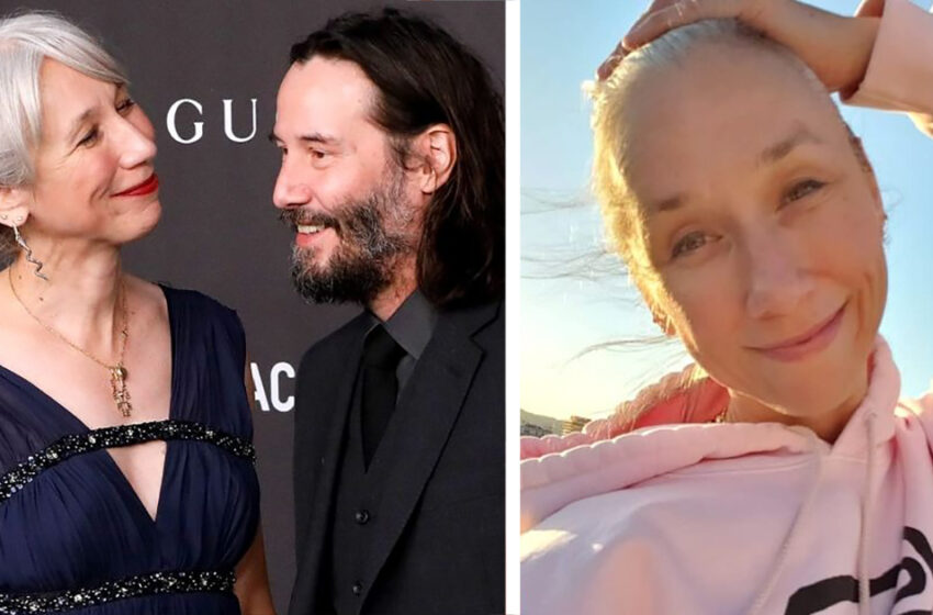 Keanu Reeves‘ Freundin freut sich stolz über graues Haar: Wie sieht sie mit dunklem Haar aus?