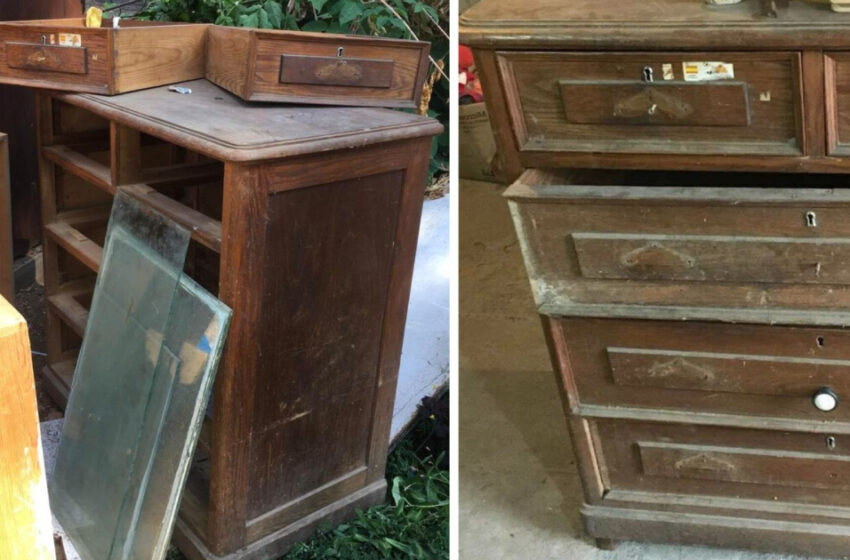  An Old Chest Of Drawers From The Trash: Transformation Of The Chest Into A Stylish Vintage Furniture!