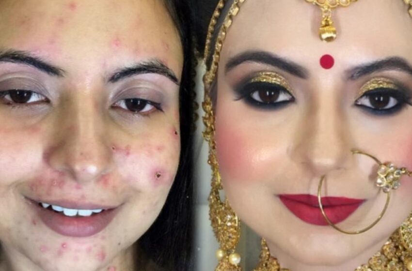  “Like Two Completely Different People”: Some Photos Of Indian Girls Before And After Wedding Makeup!