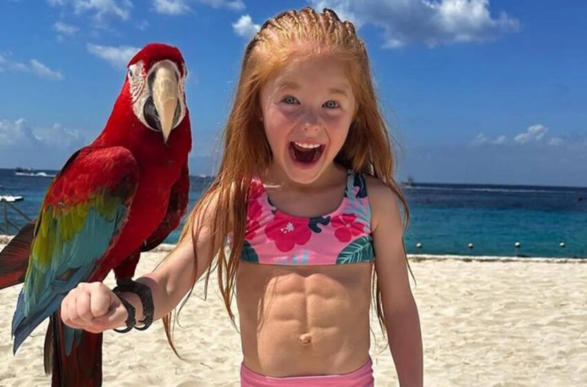  “A Little Girl Bodybuilder”: 7-Year-Old British Girl With Strong Abs Trains 6 Hours a Day To Become an Olympic Champion!