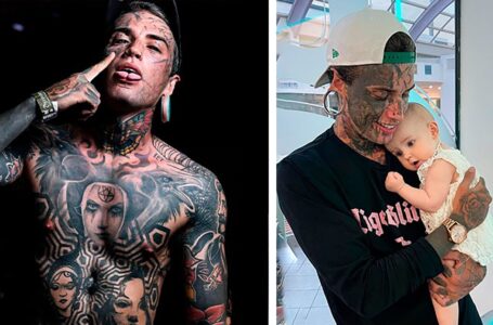 Per kraštus trykštanti žavuma: 24 metų vyras, kurio kūnas visiškai padengtas tatuiruotėmis, jas šalina dėl savo dukters