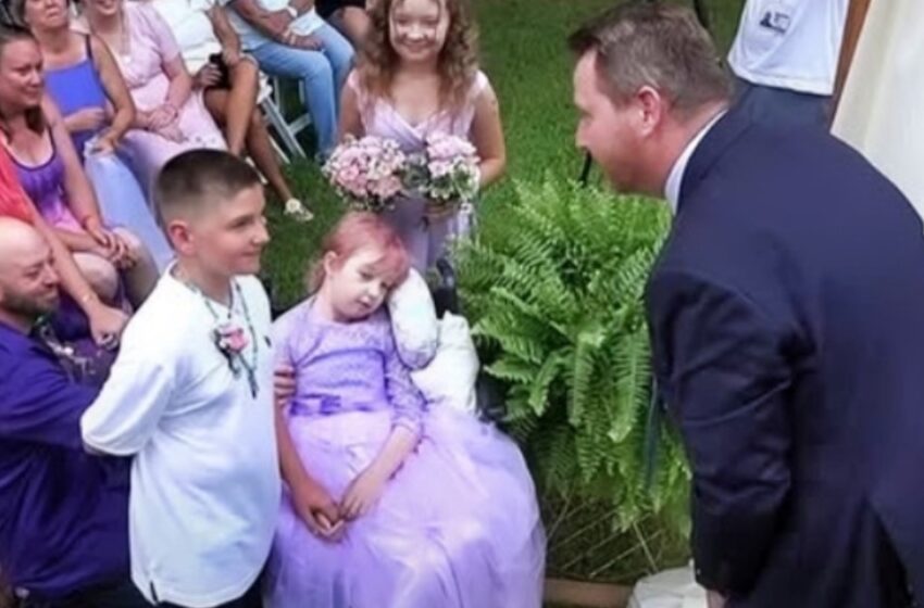 Ģimene piepilda 10 gadus vecas meitenes pēdējo vēlēšanos – sirsnīgas kāzas ar bērnības mīlestību: aizkustinošie foto!