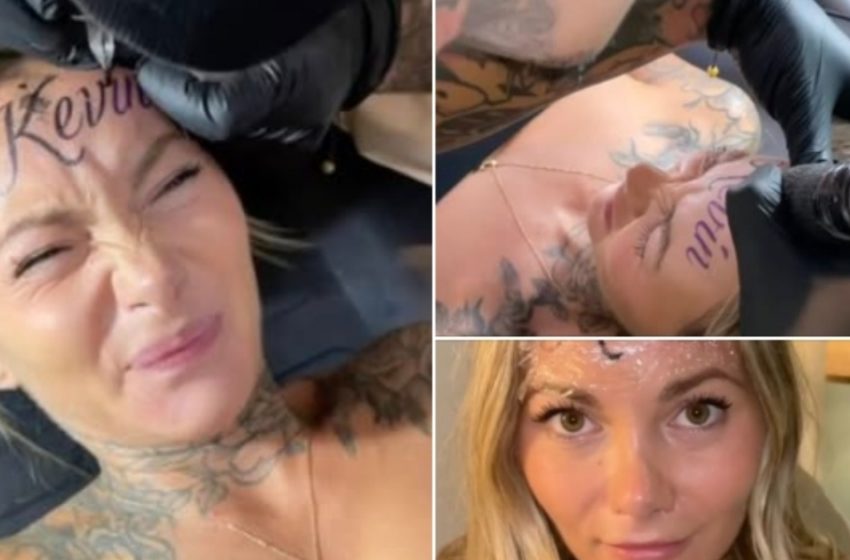  Sieviete izraisa sašutumu pēc tam, kad uztetovēja drauga vārdu uz pieres!: Mīlestība vai nožēla?