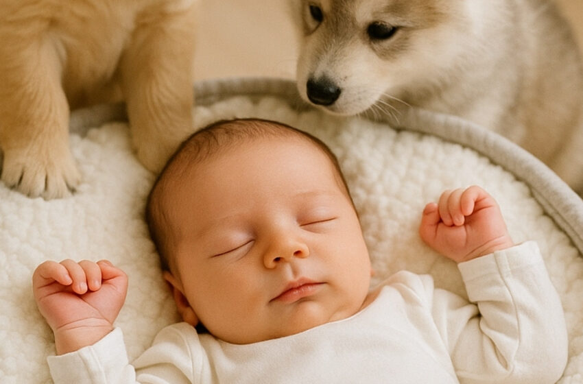  Kucēni nenovērsa acis no bērna, piesaistot vecāku uzmanību. Tikai šis žests lika tēvam saprast, kas īsti notiek…