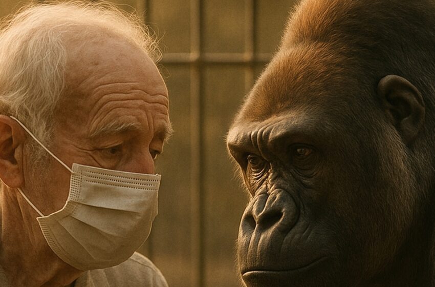  Viņš izglāba ievainotu gorillu no meža… Pēc gadiem viņi atkal satikās, un tas, ko dzīvnieks izdarīja, visus atstāja bez vārdiem