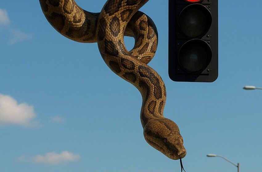  Prie šviesoforo jis pastebėjo kažką keisto ir iš pradžių pagalvojo, kad tai tik virvė… Tačiau kai pažiūrėjo atidžiau, jam per nugarą nubėgo šiurpuliai.