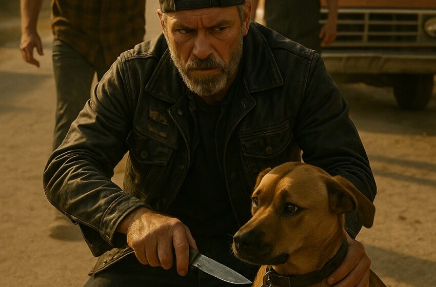  “Apturiet to kravas automašīnu, pirms notiek traģēdija!” motociklists kliedza, skrienot glābt suni, kuru vilka aiz pikapa