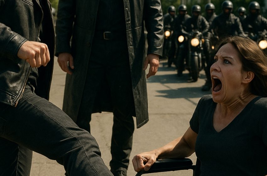  “Pakāpies malā, invalīde!” kliedza liels bandīts, iesitot meitenei ar kāju tā, ka viņa nokrita uz ietves autobusa pieturā. Tieši tajā brīdī garām pabrauca 99 velosipēdisti – un viņi visu redzēja